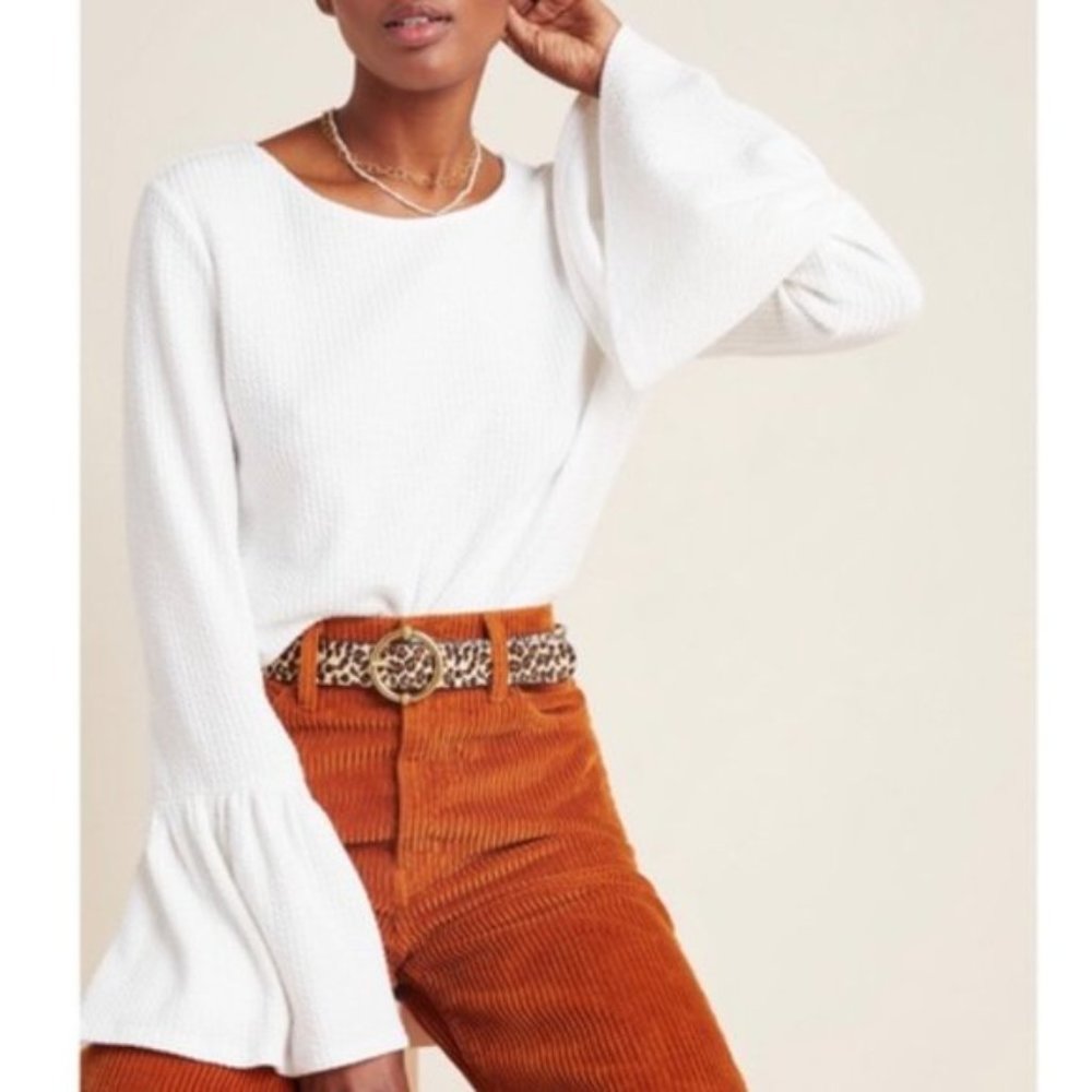 NWT Anthropologie Porridge Bell Sleeve Top